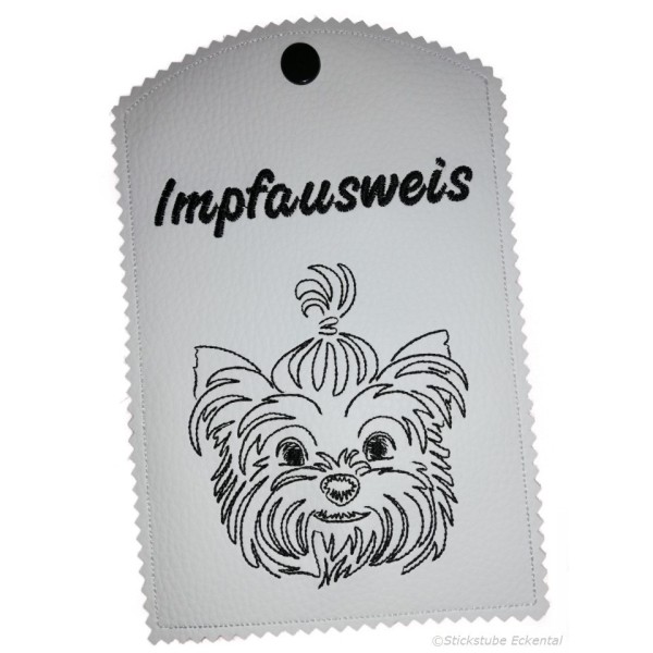 Ausweishülle mit Wort Impfausweis bestick
