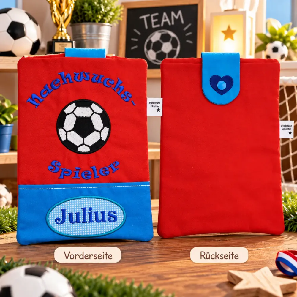 U-Heft Tasche Fußball mit eingesticktem Namen Julius