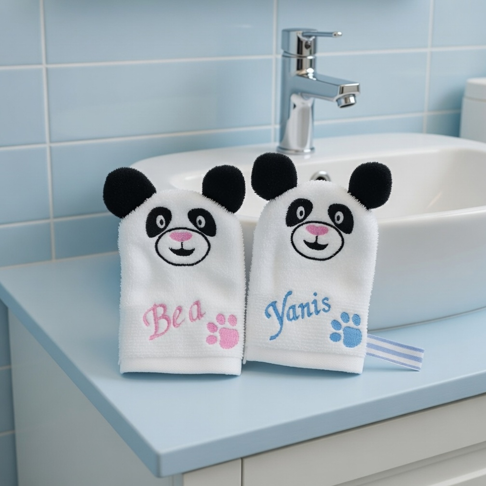 Waschhandschuh Panda